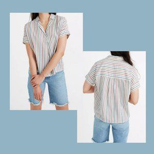 Madewell Casual Collared Shirt Rainbow Stripe